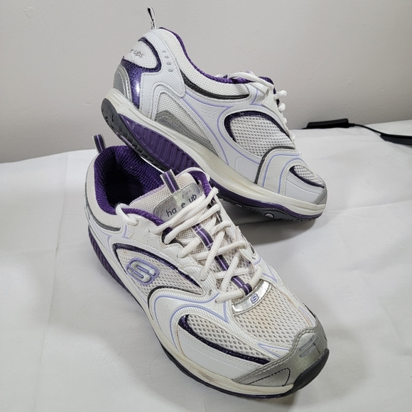 Skechers Shape Ups White Purple Toning Sneakers Women's Size 10 - Picture 6 of 10
